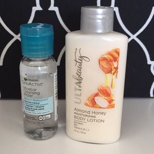 garnier micellar water & Ulta lotion